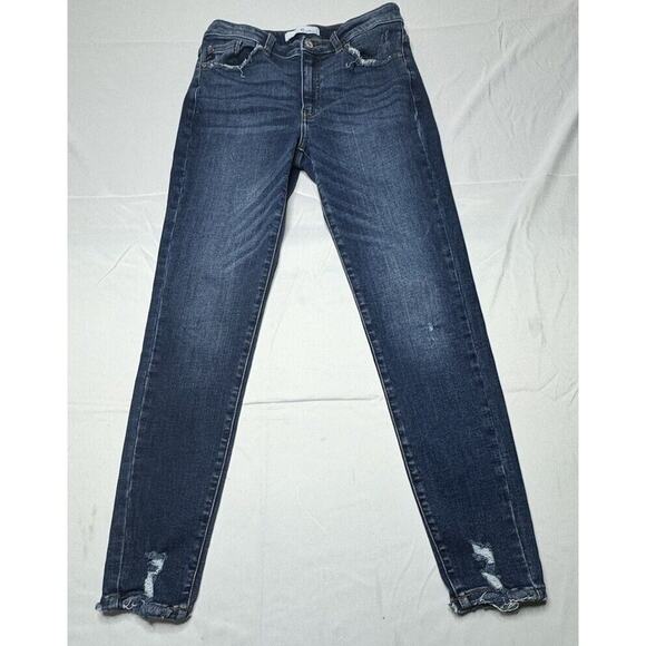 KanCan Women's Raw Hem Distressed Skinny Jeans - Size 11 (29x28.5) - Picture 1 of 7